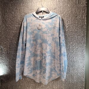 Jackson Men Long Sleeve Hooded Shirt Large Watercolor Cotton Polyester NWT